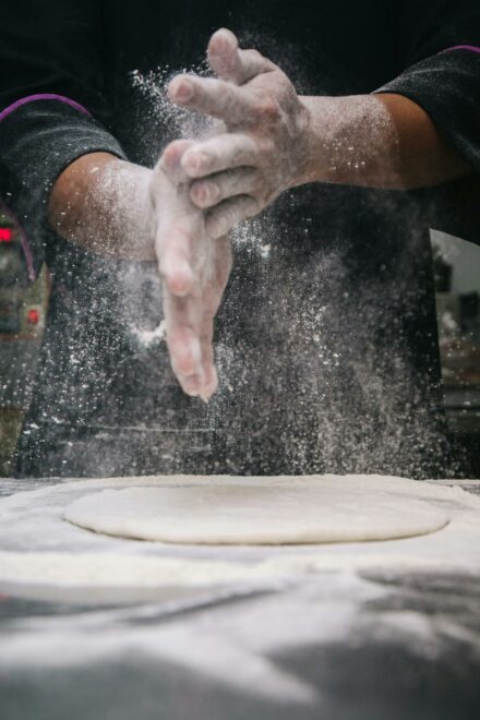 Man preparing chapati