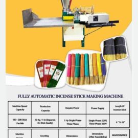 Iron Long Agarbatti Making Machine, Production Capacity: 5 kg/hr, 150 strokes/min
